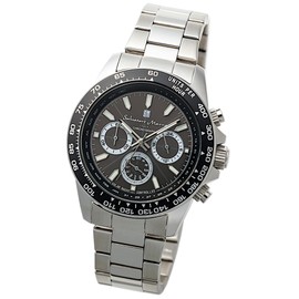 Salvatore Marra SSBK Men's Radio Solar Watch, Business, Analog, Quartz, Waterproof (Silver, Black) with Cross, silver/black, Bracelet Type