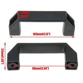 Quluxe 8 Pcs Black Rectangular Door Handle, Pull for Drawer, Cabinet, Gate, Garages (Nyoln Plastic, Hole Diameter 90mm)