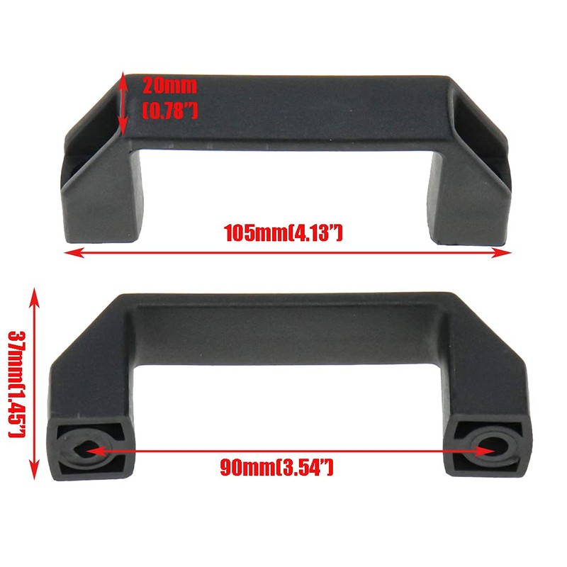 Quluxe 8 Pcs Black Rectangular Door Handle, Pull for Drawer,