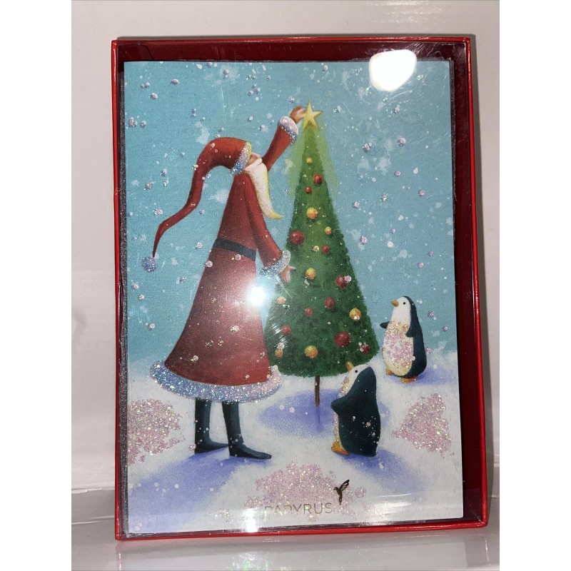 Papyrus Christmas Boxed Greeting Cards - Santa & Penguins 14