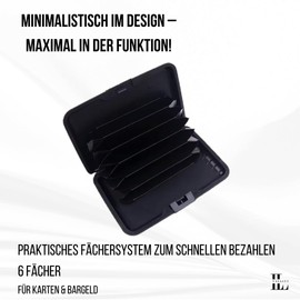 Generisch VALLITY® Aluminium Card Case - Stylish & Practical Accessory for Men and Women | Compact Credit Card Holder for Debit Cards, ID Cards & More | Secure RFID & NFC Protection (Black), black