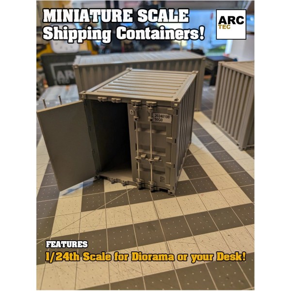 Unbranded Miniature Shipping Container at 1/24th Scale for RC Construction