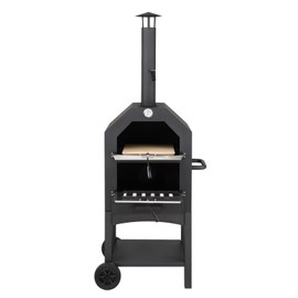 Outdoor Wood Fired Pizza Oven with Pizza Stone, Pizza Peel, Grill Rack, for Backyard and Camping