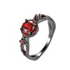 Gothic Black Rings Purple Red Crystal Zircon Diamond Wedding Engagement