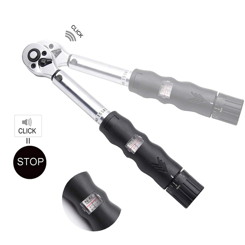 Flytuo 1/4 Inch Drive Click Torque Wrench Set, 2 to