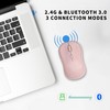 NRGYEZ Bluetooth Wireless Mouse,2.4G&BT5.0 USB Computer Mouse with 3-Level, Silent
