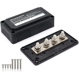 Namvo 300A BusBar Box, Heavy Duty Module Design Power Distribution Connecting Block with 4 x M8 Terminal Studs