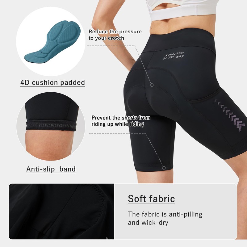 Santic Women's Padded Cycling Shorts, A-violet, XL