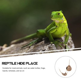 Mipcase Gecko Husk Hut Crested Gecko Tank Accessories Decorative Reptile Hiding Cave with Ladder Coconuts Shell Shelter for Reptile Lizard Reptile Hiding Cave Bird Nesting House