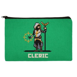 8-Bit Retro Pixel Cleric Priest Healer Games RPG Pencil Pen Organizer Zipper Pouch Case