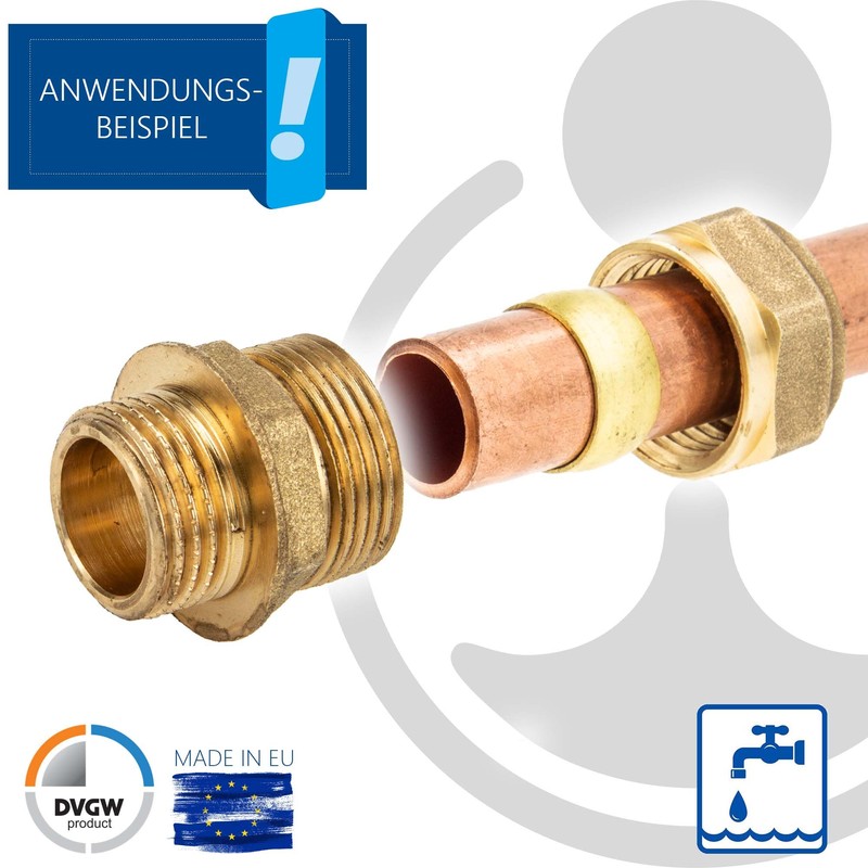 Tecuro Brass Compression Connector Einschraubver Chraubung with Cyl. Thread 15