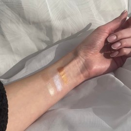 Phase Zero Makeup Cream Highlighter - "Northern Lights" - 2.4g / 0.084oz - Quad Refill - For a Long Lasting, Natural, Radiant Glow