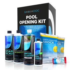 Pool Opening Kit - Pool Starter Kit for Inground Pool & Above Ground Pool Chemical Starter Kit to Open Your Pool - AquaDoc Pool Start Up Chemical Kit Designed for 15000 to 20000 Gallon Pool