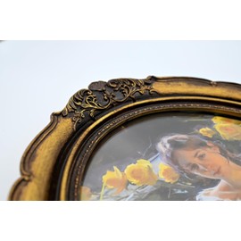 Kaolituis 10x12 Picture Frame Baroque Oval Frame 10 x 12 Wedding Picture Frames Fit Picture 10 by 12 in Gold for Wall and Tabletop Display