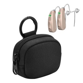Beautyflier Hearing Aid Protective Case Pocket Size, Hearing Amplifier Soft Earphone Case for Hearing Aid, Hearing Amplifier, Personal Sound Amplifier, Hearing Device, Case Only (Black)