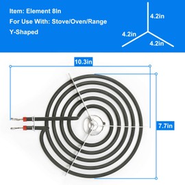 APPLIANCEMATES WB30T10074 Electric Surface Burner Heating Element 8" for GE Hotpoint Stove Oven Coil Surface Element Replace CH30T10074 S30T10074 PS243922 AP3186376