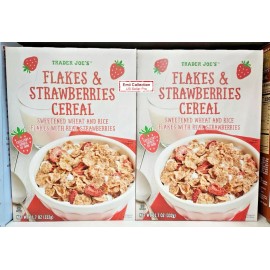 Trader Joe’s Flakes & Strawberries Cereal 11.7oz 332g (2 Boxes)