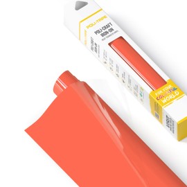 Poli-flex® Turbo® Heat Transfer Vinyl for Textiles, Iron-On, Flexible Plotter Film, for DIY Tops, Coral Matt, 30.5 x 122 cm