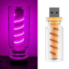 USB Light for Car, Touch Dimmable Retro Interior Lamp LED Ambient Lighting, Portable Mini Glass Bottle LED Bulb Night Light for Vehicle Bedroom Hallway Camping Holiday Decoration (Purple)