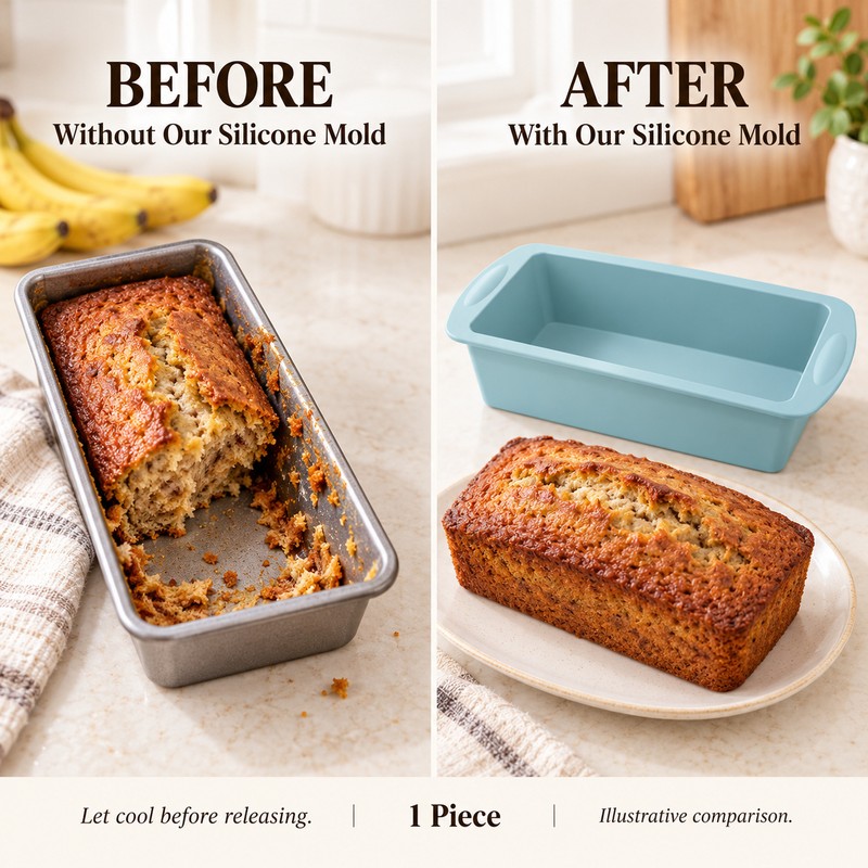 Silicone Baking Molds NonStick Rectangle Cake Pans Mini Loaf Pan