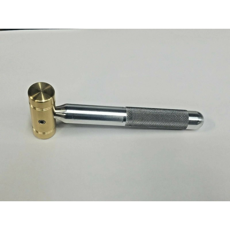 PTC 4 OZ. SMALL BRASS HAMMER KNURLED 5/8" ALUMINUM HANDLE