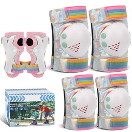 Kids Knee Pads for Girls Boys Toddler 3-8 Years Old Knee and Elbow Pads with Wrist Guards Youth Protective Gear Set for Skateboard Cycling Roller Bike Inline Scooter Skating