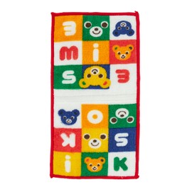 Miki House 15-4161-680 Mini Towel, Pocket Towel, Half Handkerchief, Handkerchief, 3.1 x 6.3 inches (8 x 16 cm), Logo, Bear, Rabbit, Made in Japan, For Boys, Girls, Babies, Kids, Kindergarten, Nursery