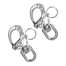 Snap Shackle Swivel Marine Grade 70mm Stainless Steel Rigging Carabiner 2PK