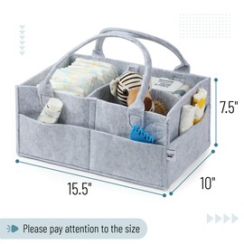 Mr. Pen- Baby Diaper Caddy Organizer, Grey, Large, Diaper Organizer, Car Diaper Caddy