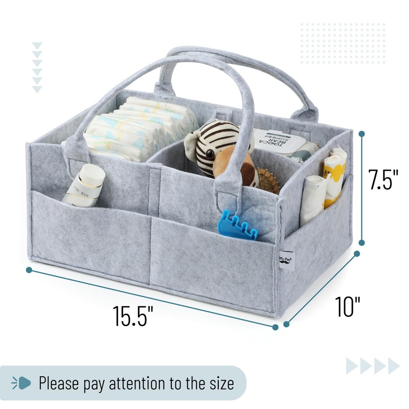 Mr. Pen- Baby Diaper Caddy Organizer, Grey, Large, Diaper Organizer,