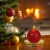 Ball Pillar Candles Set of 3 Red 3Inch Unscented Handpoured