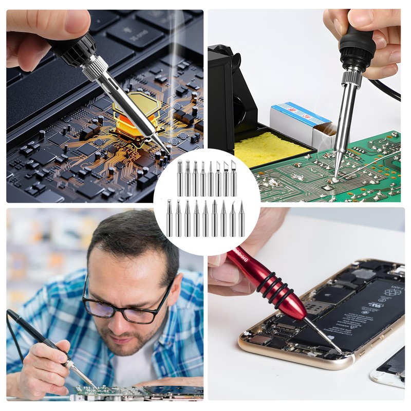 FunWorth 17-Piece Soldering Tip Set for Soldering Iron 900M, Compatible