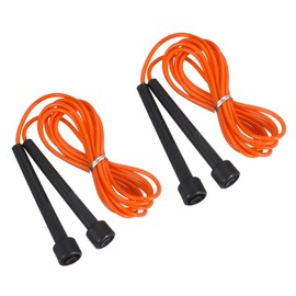 PATIKIL Jump Rope PVC, 2 Pcs Adjustable Speed Skipping Rope Tangle-Free Exercise Equipment for Workout Women Men Outdoor Training Home Fitness, Orange
