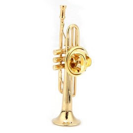 Yuecoom Trumpet Brooch, Exquisite Musical Instrument Shaped Brooch, Women's Dress Clip with Case as a Gift(S)