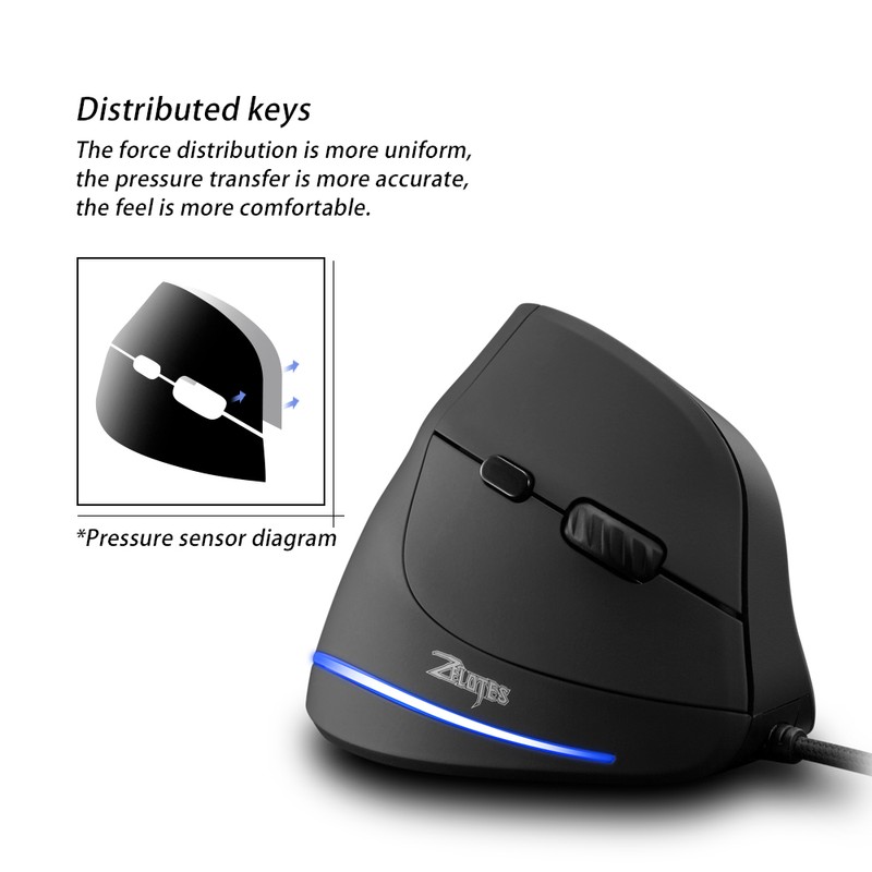 T-20 Mouse Wired Vertical Mouse Ergonomic Rechargeable 4 3200 movement