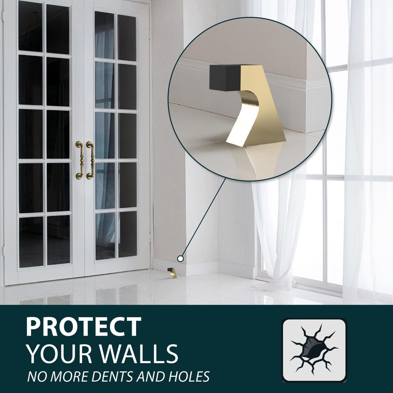 Mega Handles Curved Floor Door Stopper, Quickly Installed Wall Protector,