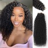 YDDM Black Women's Tape Extensions, Real Hair, Black, Kinky Curly