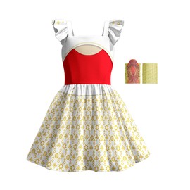 Hipoleter Girls Zombie Movie Character Dress Outfits Kids Print Skirt Set with Wristband