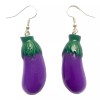 Team-Zebra Funky Earrings Novelty Jewelry Funny 3D Purple EGGPLANT DANGLE