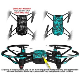 Skin Decal Wrap 2 Pack for DJI Ryze Tello Drone Skulls Confetti White Drone NOT Included
