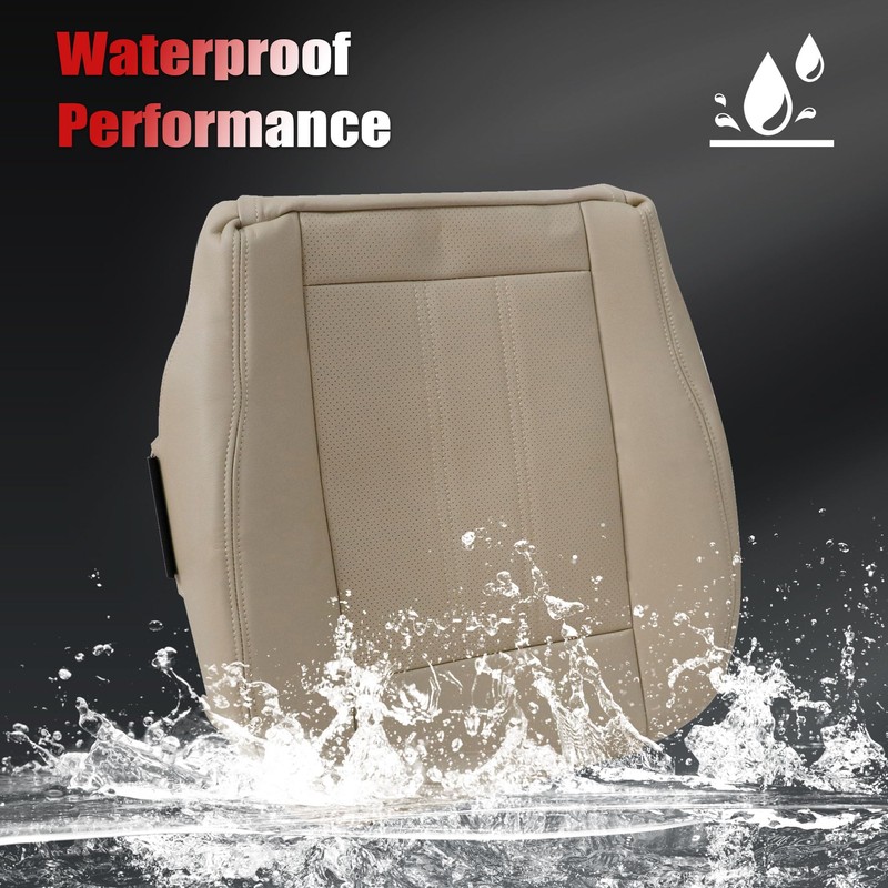 Vigoraze Driver Bottom Perforated Leather Replacement Seat Cover Tan Compatible