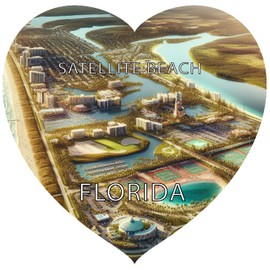 Satellite Beach Florida Souvenir Heart Design Vinyl Decal Sticker 2-Inch