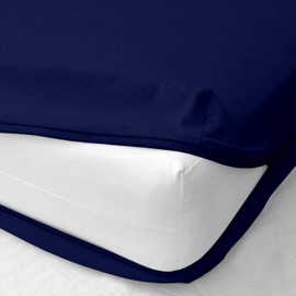 Twin Size Zipper Fitted Sheet 6 Inch Deep Pocket - 1 Piece Zipper Fitted Sheet Only - 1000 Series Microfiber Zipper Fitted Sheet - Hotel Quality Brushed Microfiber Bottom Sheet, Navy Blue