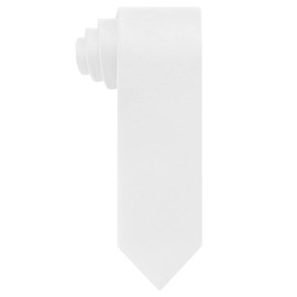 JUNMEISI Men's Ties Solid Pure Color 2.35" (6CM) Plain Slim Necktie Skinny White Ties For Men