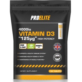 Vitamin D3 4000 iu - Vitamin D Tablets - 180 Tablets - Vegan - Vitamin D Supplements - Immune System Booster - Made in The UK - Gluten Free