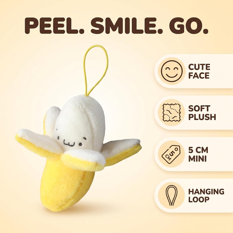 Yellow Peeling Banana Decoration, Birthday Gift PP Cotton Peeling Banana