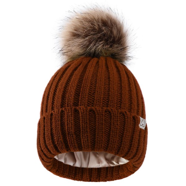 Hat Hut Winter Hats for Women Satin Lined Beanie Hats