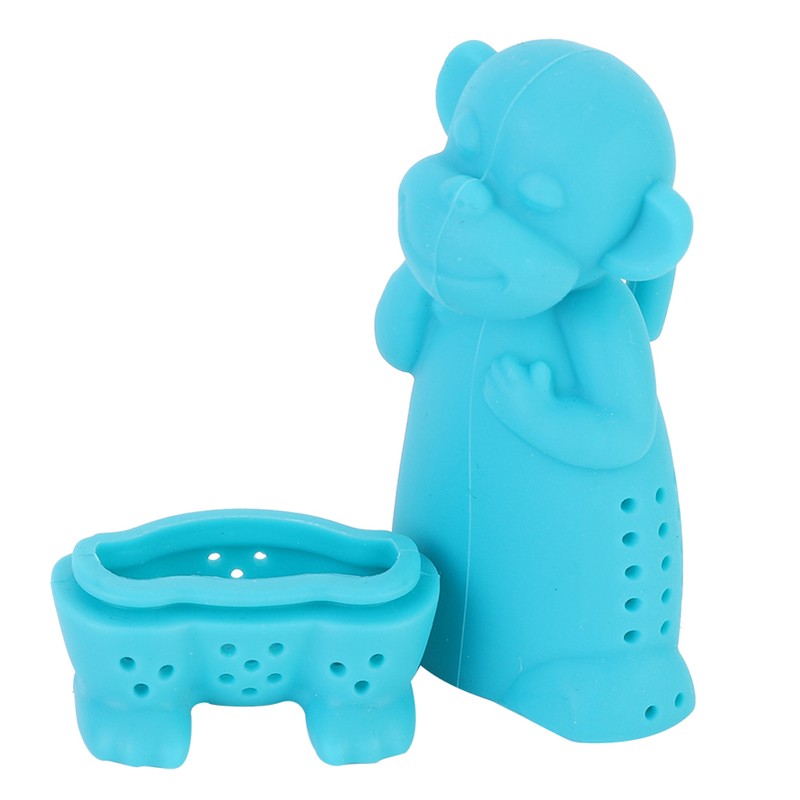 2Pcs Cute Cartoon Monkey Shape Silicone Tea Filter Infuser Strainer