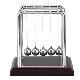 Ejoyous Newton's Cradle Balón de Equilibrio, Bola Magnética de Metal Sólido Bola de Péndulo de Ciencia, Oficina Accesorios para Escritorio para Física, Profesores, Decoración (Fondo Rojo Vino)