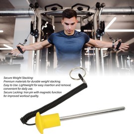 Tonysa Gym Weight Stacking Pen, Universal Weight Stacking Pen Replacement, Magnetic Selection Locking Pin with Lanyard for Fitness Equipment